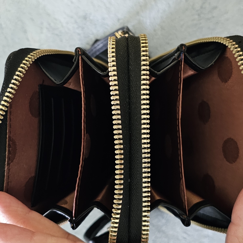 Black Crossbody Bag with Gold Bee Accent - Picture 4 of 4